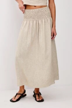 RAILS ALESSA SKIRT - HEATHERED FLAX