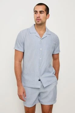 RAILS AMALFI SHIRT - BLUE WHITE SEERSUCKER