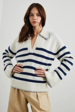 RAILS ATHENA SWEATER - IVORY NAVY STRIPE
