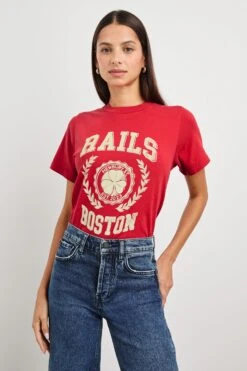 BOYFRIEND T-SHIRT - RAILS BOSTON RED