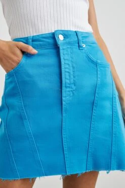 RAILS BRENTWOOD SKIRT - AQUARIUS RAW HEM