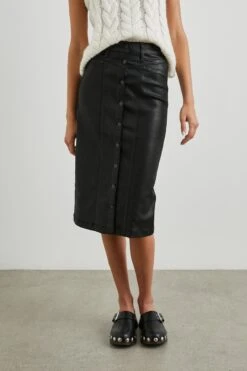 RAILS BROADWAY SKIRT - COATED NOIR
