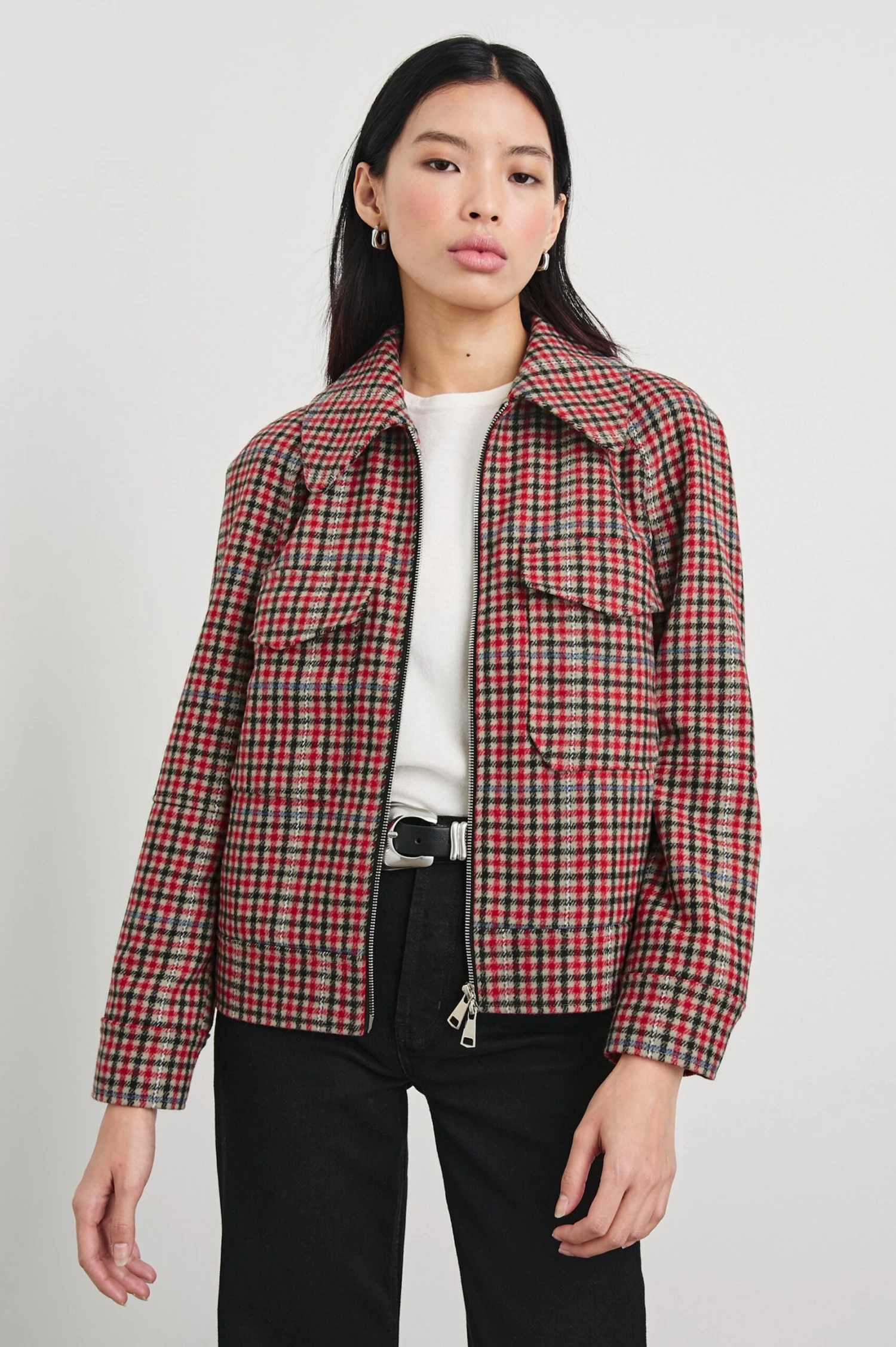 RAILS CHEYENNE JACKET - CRIMSON MINI CHECK 3 RAILS CHEYENNE JACKET - CRIMSON MINI CHECK