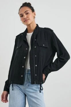 RAILS COLLINS JACKET - GAUZE BLACK