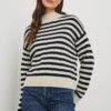 RAILS CORRINE SWEATER - OAT NAVY STRIPE