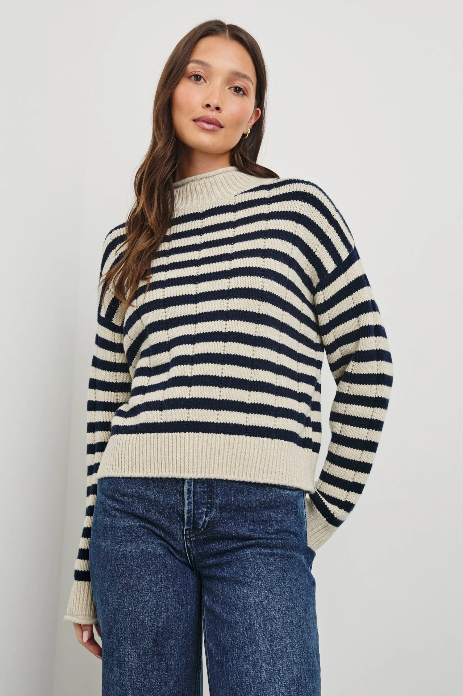 RAILS CORRINE SWEATER - OAT NAVY STRIPE 3 RAILS CORRINE SWEATER - OAT NAVY STRIPE