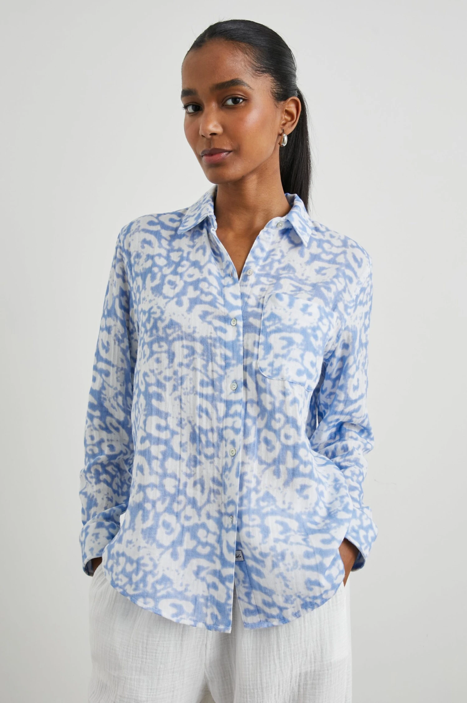 RAILS ELLIS SHIRT - BLUE DIFFUSED CHEETAH 3 RAILS ELLIS SHIRT - BLUE DIFFUSED CHEETAH