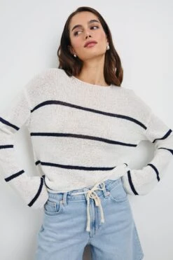 RAILS EVANGELINE SWEATER - NAVY WHITE STRIPE