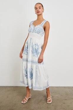RAILS FAWN DRESS - WHITE BLUE EMBROIDERY 10 RAILS FAWN DRESS - WHITE BLUE EMBROIDERY -Rails FAWN WHITE BLUE EMBROIDERY 3