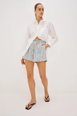 RAILS FOSTER SHORT - INDIGO RAILROAD STRIPE -Rails FOSTER INDIGO RAILROAD STRIPE 3