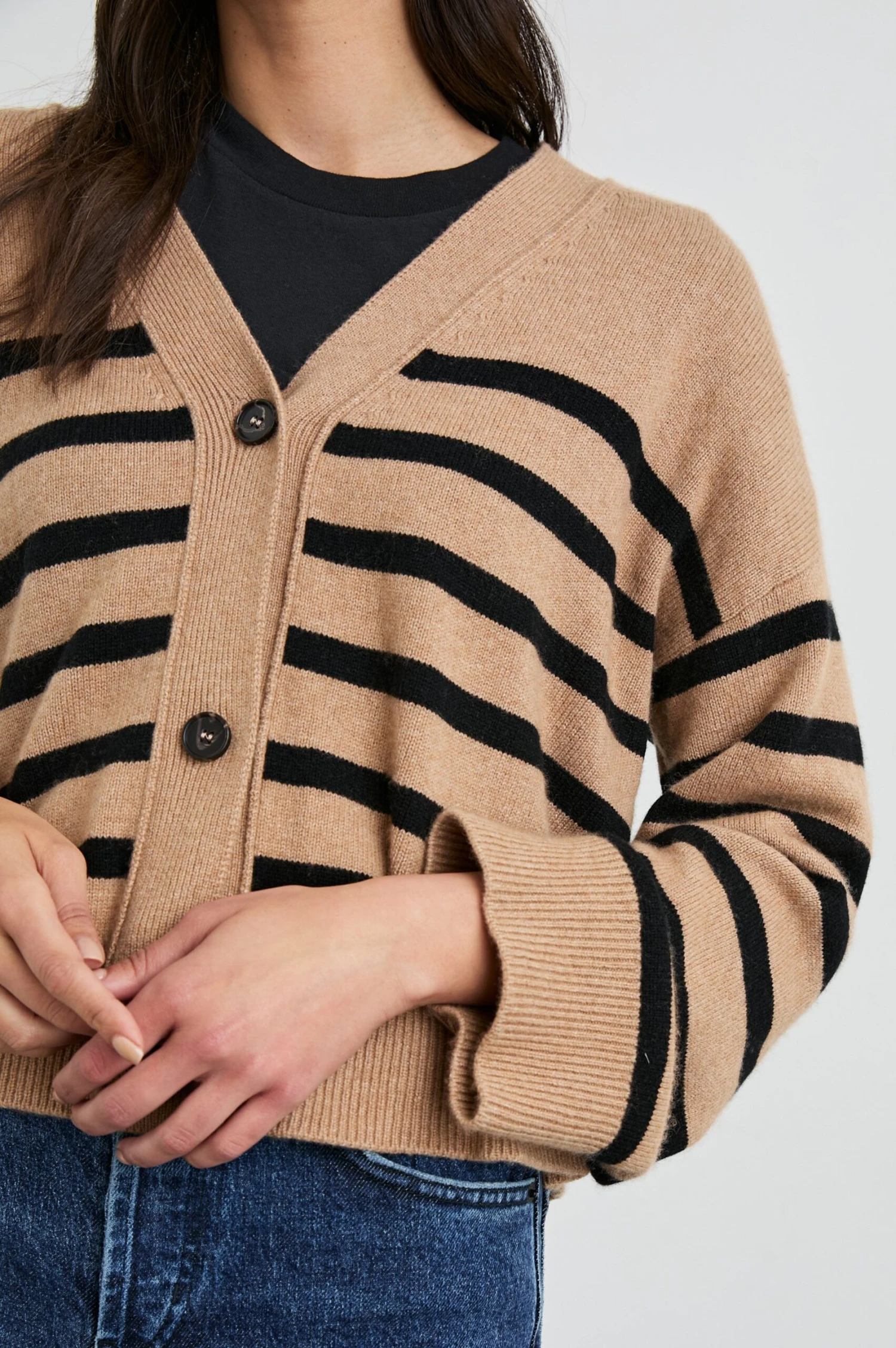 RAILS GENEVA CARDIGAN - CAMEL BLACK STRIPE 4 RAILS GENEVA CARDIGAN - CAMEL BLACK STRIPE - Image 2
