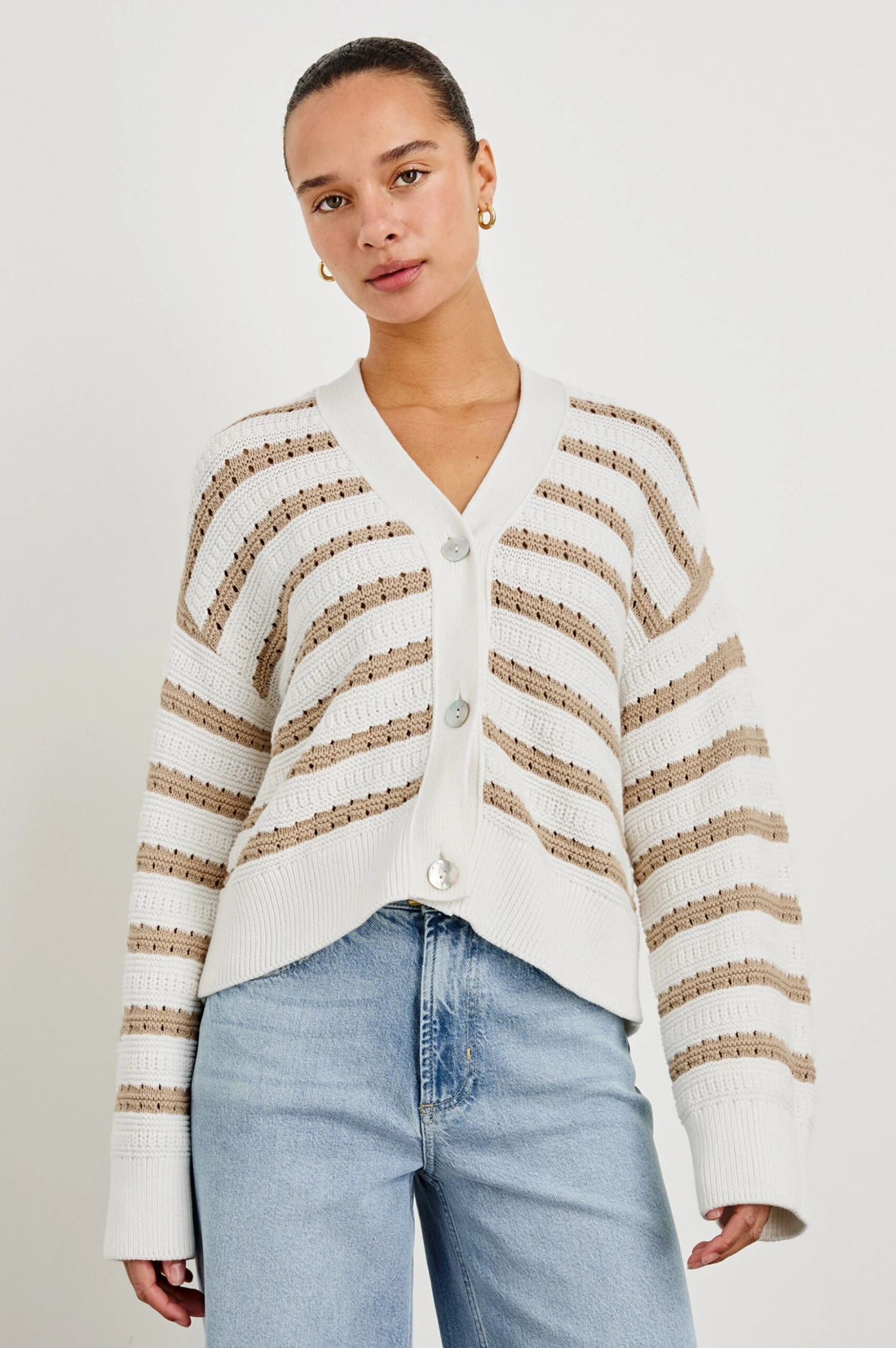 RAILS GENEVA CARDIGAN - IVORY OAT STRIPE 6 RAILS GENEVA CARDIGAN - IVORY OAT STRIPE - Image 4