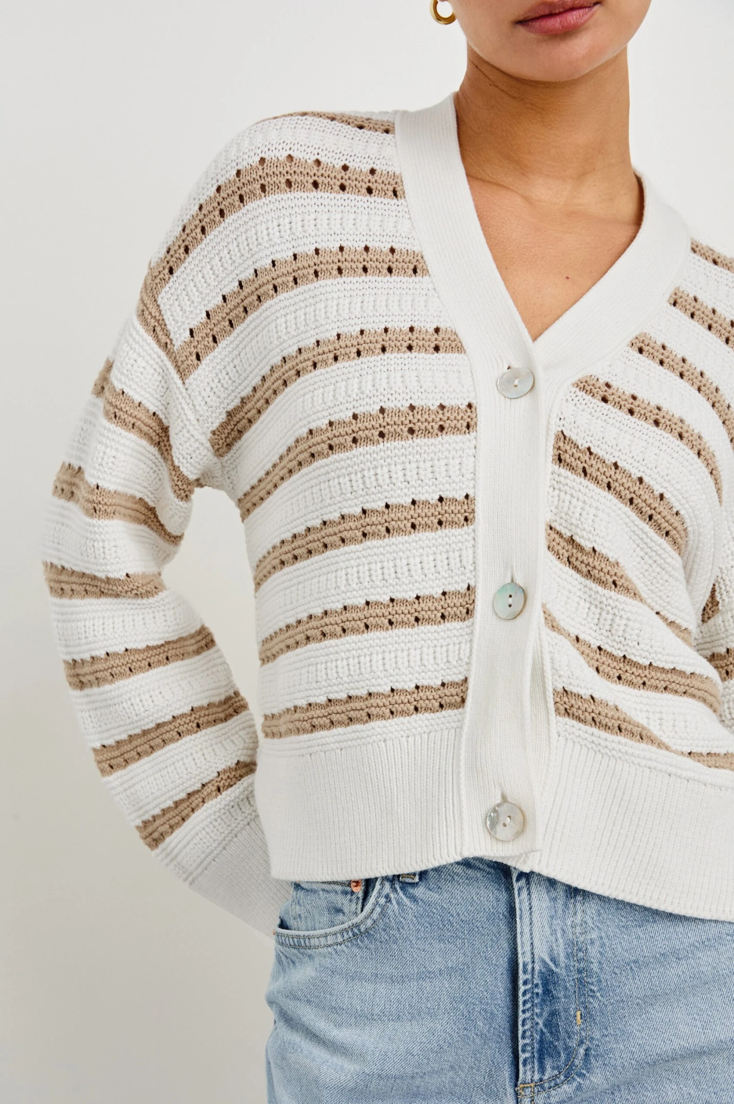 RAILS GENEVA CARDIGAN - IVORY OAT STRIPE 4 RAILS GENEVA CARDIGAN - IVORY OAT STRIPE - Image 2