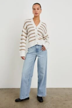 RAILS GENEVA CARDIGAN - IVORY OAT STRIPE 9 RAILS GENEVA CARDIGAN - IVORY OAT STRIPE -Rails GENEVA IVORY OAT STRIPE 3