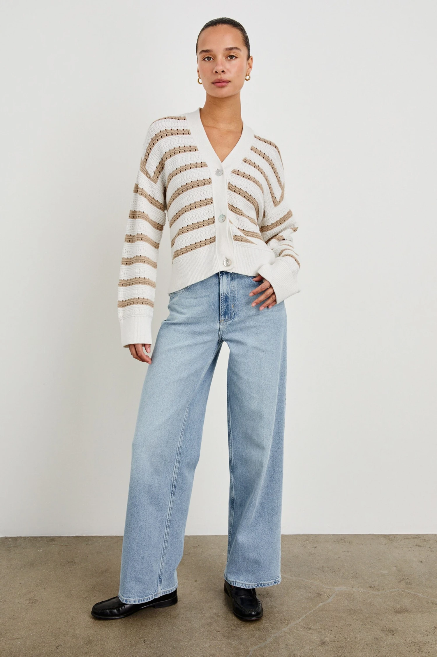 RAILS GENEVA CARDIGAN - IVORY OAT STRIPE 5 RAILS GENEVA CARDIGAN - IVORY OAT STRIPE - Image 3