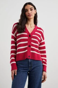 RAILS GENEVA CARDIGAN - PINK STRIPE