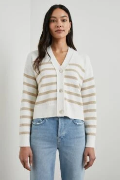 RAILS GENEVA CARDIGAN - SAND STRIPE