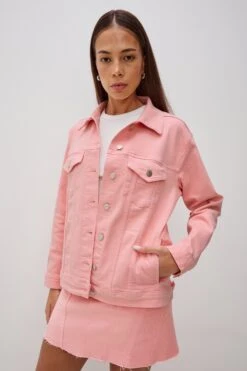 RAILS GROVE BOYFRIEND TRUCKER JACKET - BUBBLE GUM