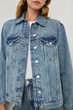 RAILS GROVE BOYFRIEND TRUCKER JACKET - EMBOSSED INDIGO -Rails GROVE EMBOSSEDINDIGO 2