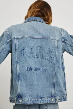 RAILS GROVE BOYFRIEND TRUCKER JACKET - EMBOSSED INDIGO -Rails GROVE EMBOSSEDINDIGO 5A