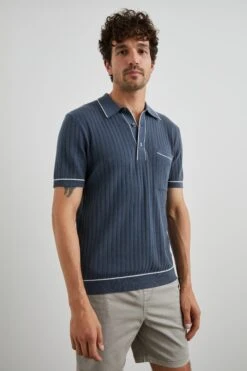 RAILS HARDY POLO SHIRT - FADED NAVY