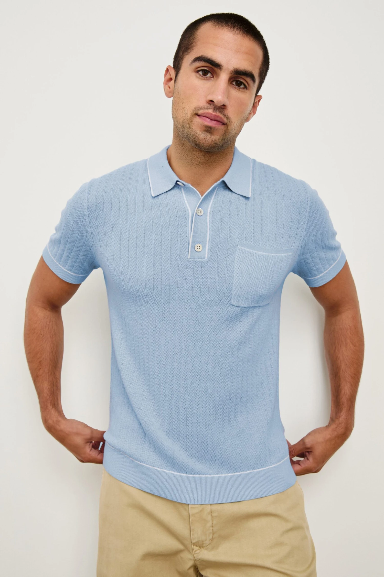 RAILS HARDY POLO SHIRT - LIGHT BLUE MELANGE 3 RAILS HARDY POLO SHIRT - LIGHT BLUE MELANGE