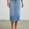 RAILS HIGHLAND SKIRT - BAJA BLUE 1 RAILS HIGHLAND SKIRT - BAJA BLUE -Rails HIGHLAND BAJA BLUE RAW HEM 1