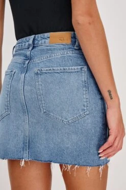 RAILS HIGHLAND MINI SKIRT - BAJA BLUE 9 RAILS HIGHLAND MINI SKIRT - BAJA BLUE -Rails HIGHLAND MINI BAJA BLUE RAW HEM 2A