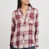 RAILS HUNTER SHIRT - FADED PLUM IVORY