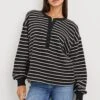 RAILS JOAN SWEATSHIRT - BLACK IVORY STRIPE 1 RAILS JOAN SWEATSHIRT - BLACK IVORY STRIPE -Rails JOAN BLACK IVORY STRIPE 1 1