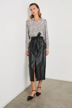 RAILS JOSEPHINE SHIRT - CHARCOAL WATERCOLOR CHEETAH