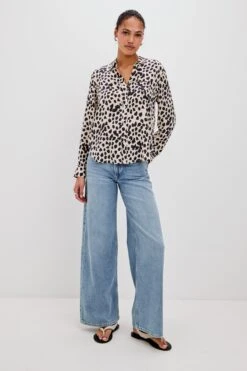 RAILS JOSEPHINE SHIRT - TAUPE SPOTTED -Rails JOSEPHINE TAUPE SPOTTED 3A
