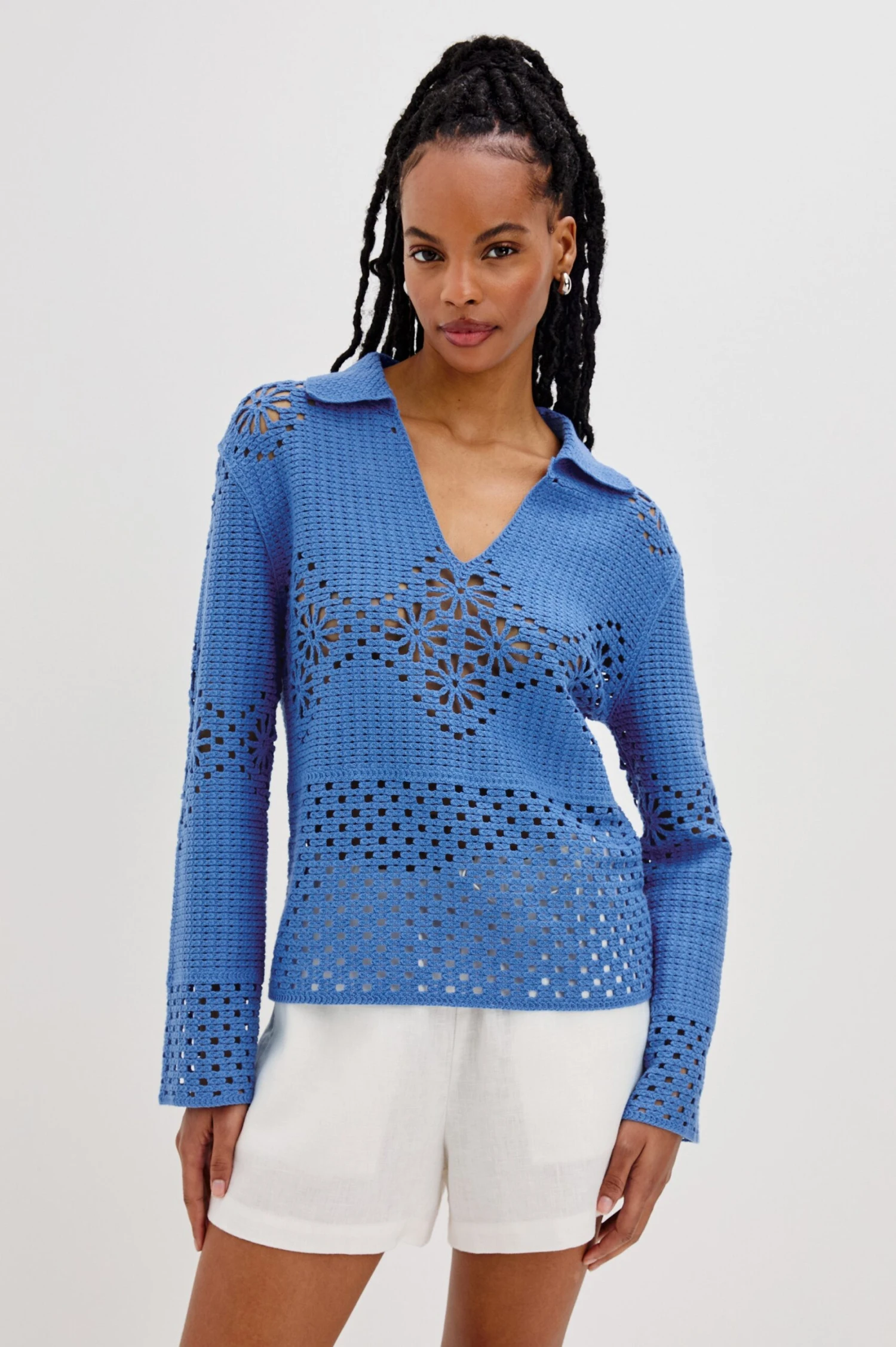 RAILS LOUIZA TOP - FRENCH BLUE 3 RAILS LOUIZA TOP - FRENCH BLUE