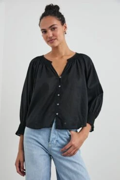RAILS MARIAH TOP - TRUE BLACK
