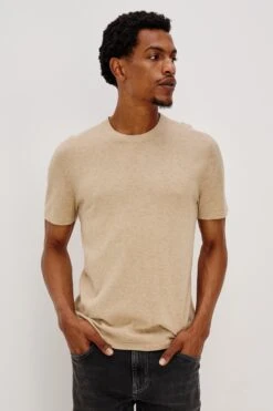 RAILS MASON COTTON CASHMERE T-SHIRT - OAT HEATHER