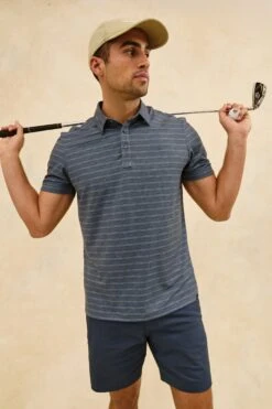 RAILS MERCED GOLF POLO SHIRT - SASHIKO BORDER BLACK
