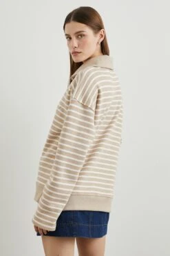 RAILS PARKER SWEATSHIRT - HEATHER BEIGE STRIPE -Rails PARKER HEATHER BEIGE STRIPE 5