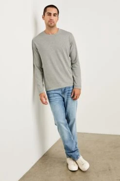 RAILS QUENTIN COTTON CASHMERE LONG SLEEVE TEE - HEATHER GREY -Rails QUENTIN HEATHER GREY 3 75d46527 4bfe 43b3 837e b3e40304716a