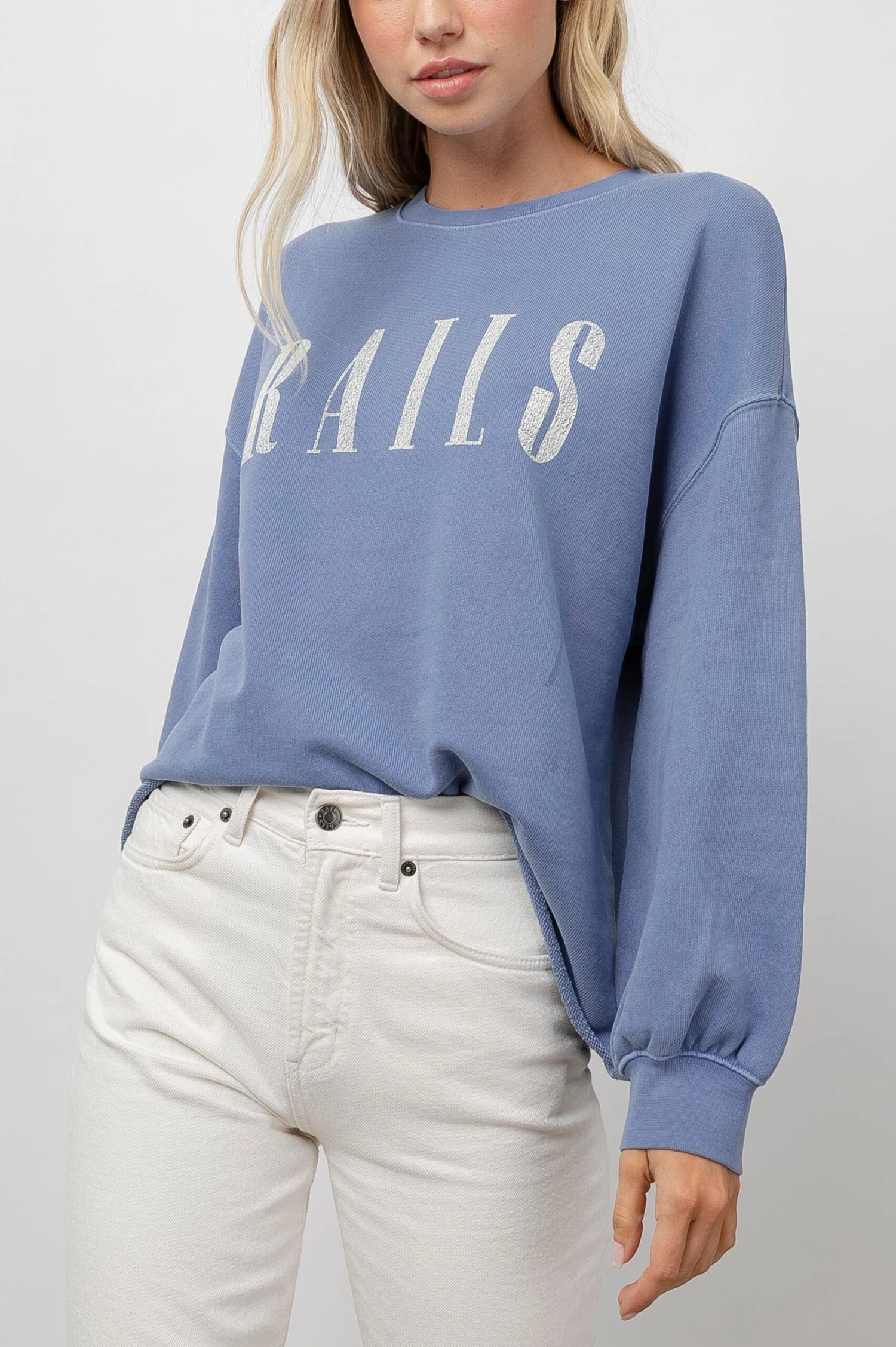 RAILS SIGNATURE SWEATSHIRT - WASHED INDIGO RAILS 5 RAILS SIGNATURE SWEATSHIRT - WASHED INDIGO RAILS - Image 3