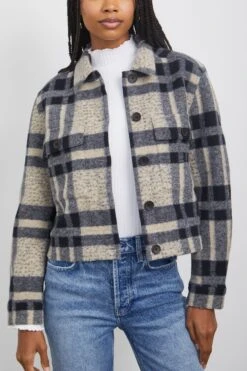 RAILS STEFFI JACKET - TAN PACIFIC CHECK