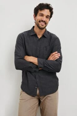 RAILS WYATT SHIRT - BLACK CHAMBRAY