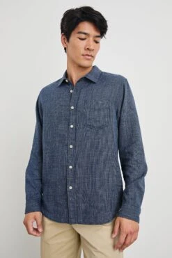 RAILS WYATT RELAXED FIT SHIRT - NAVY ETCH