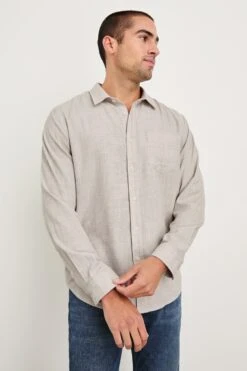 RAILS WYATT SHIRT - TAHINI ETCH